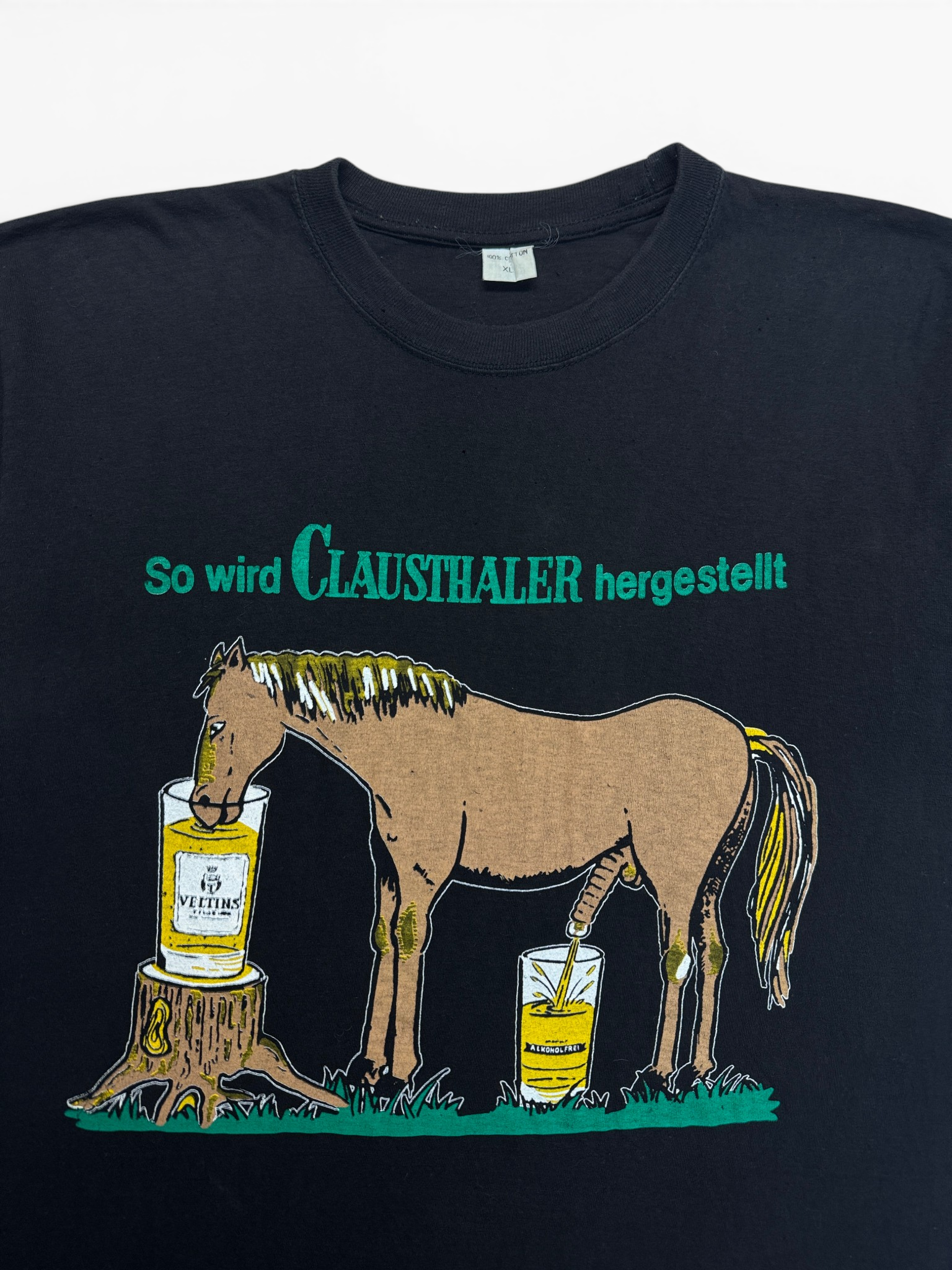 90s Clausthaler Parody Shirt Single Stitch Schwarz