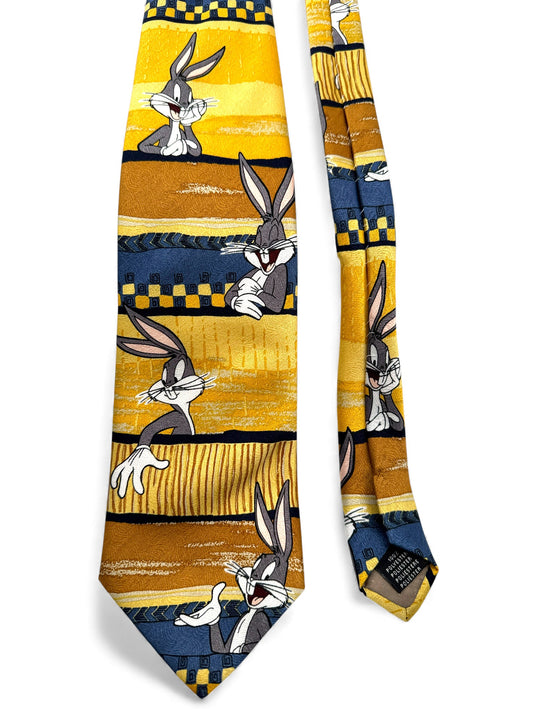 1998 Warner Bros. Krawatte Looney Tunes Bugs Bunny Blau Gelb