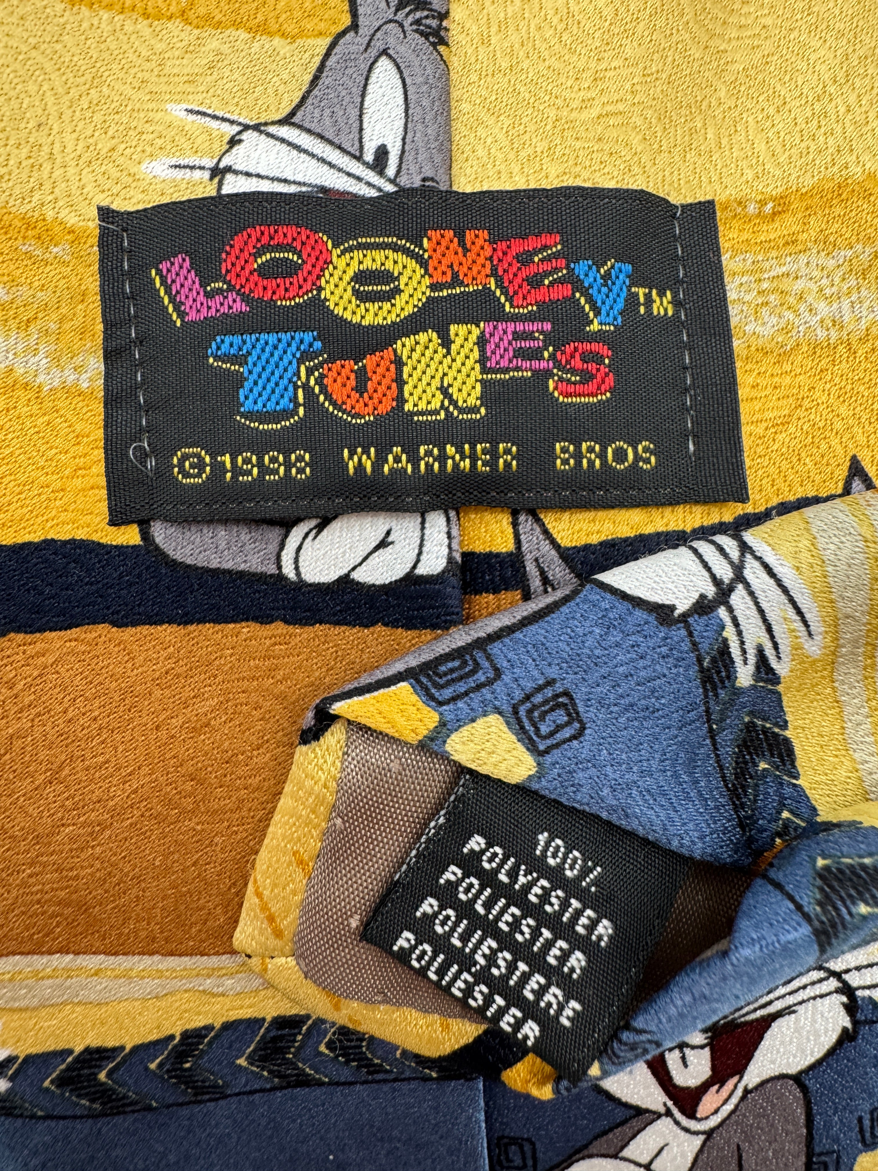 1998 Warner Bros. Krawatte Looney Tunes Bugs Bunny Blau Gelb