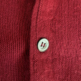 1991 Lacoste By Izod Cardigan Made In USA Dunkelrot M