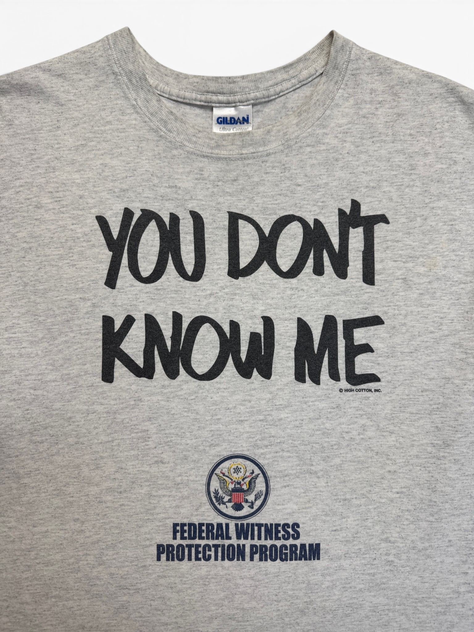 00s Gildan Shirt Federal Witness Protection Program "You dont know me" Grau