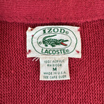 1991 Lacoste By Izod Cardigan Made In USA Dunkelrot M
