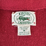 1991 Lacoste By Izod Cardigan Made In USA Dunkelrot M