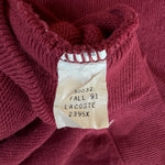 1991 Lacoste By Izod Cardigan Made In USA Dunkelrot M