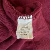 1991 Lacoste By Izod Cardigan Made In USA Dunkelrot M