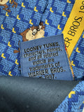 1998 Warner Bros. Krawatte Looney Tunes Taz Seide Made In Italy Blau