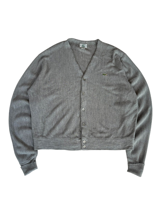 80s Lacoste By Izod Cardigan Made In USA Grau L