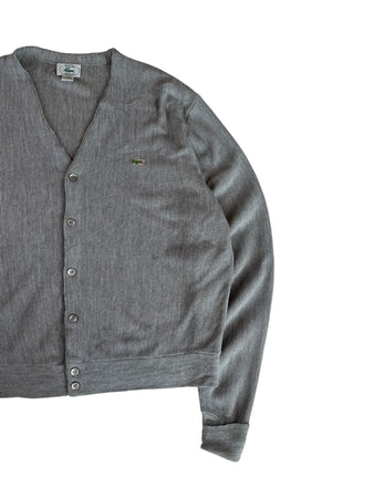 80s Lacoste By Izod Cardigan Made In USA Grau L