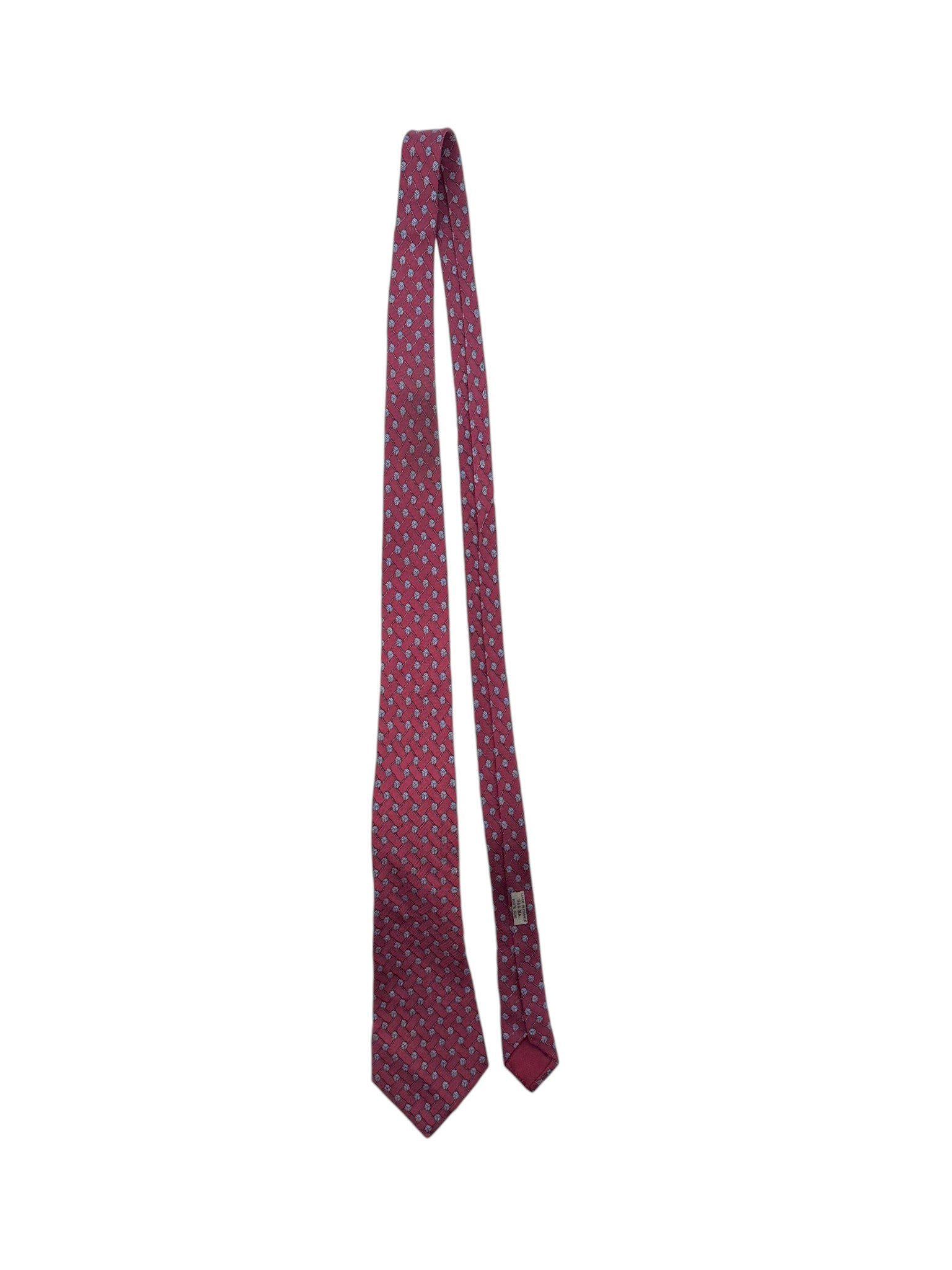 90s Hermes Krawatte Seide Made In France Rot