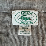 80s Lacoste By Izod Cardigan Made In USA Grau L