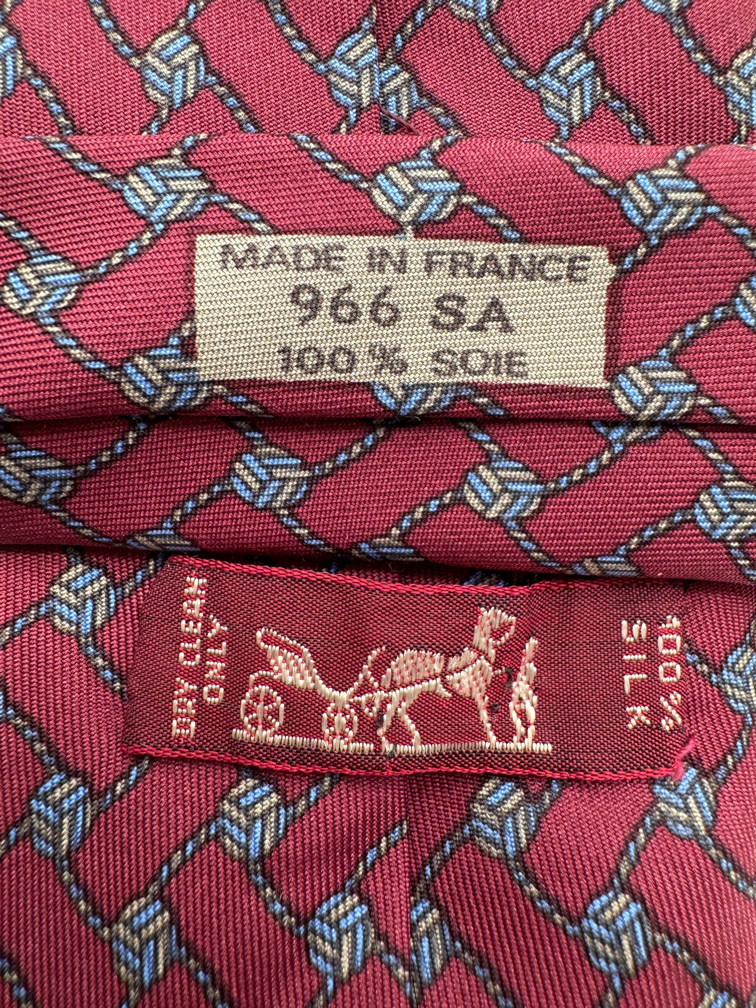 90s Hermes Krawatte Seide Made In France Rot