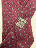 90s Hermes Krawatte Seide Made In France Rot