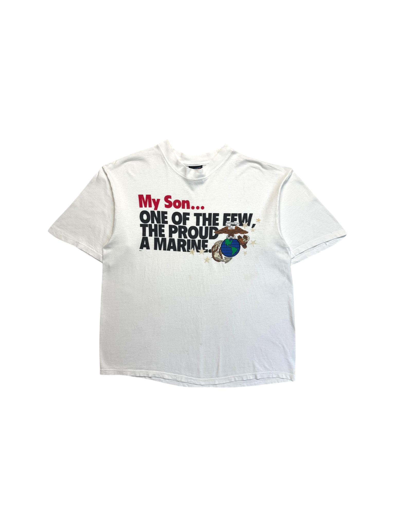 90s USMC Shirt "My Son One Of The Few The Proud Marine" Made In USA Weiß