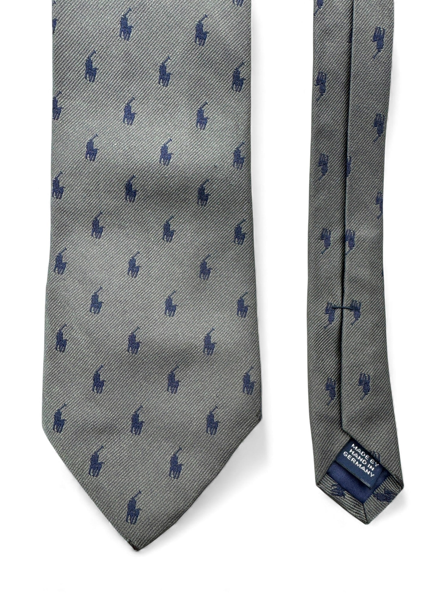 Ralph Lauren Krawatte Seide Hand Made In Germany Grau