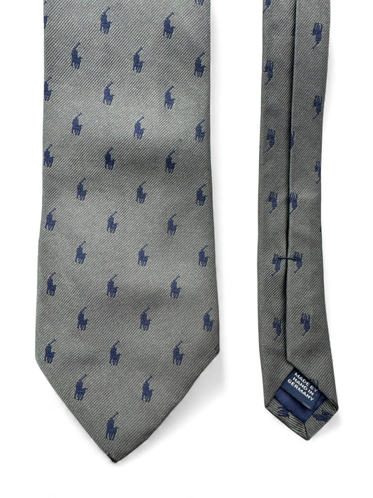 Ralph Lauren Krawatte Seide Hand Made In Germany Grau