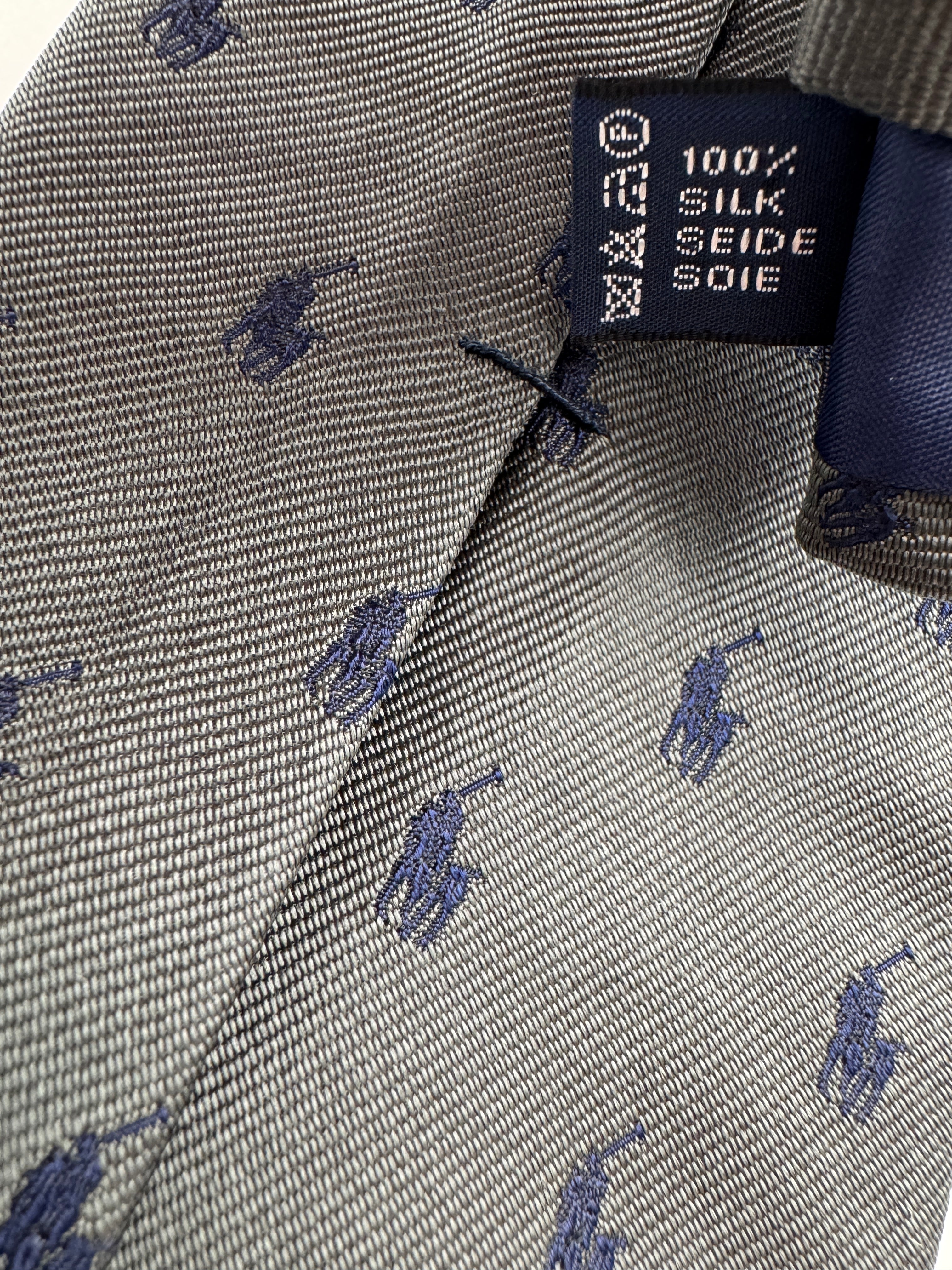 Ralph Lauren Krawatte Seide Hand Made In Germany Grau