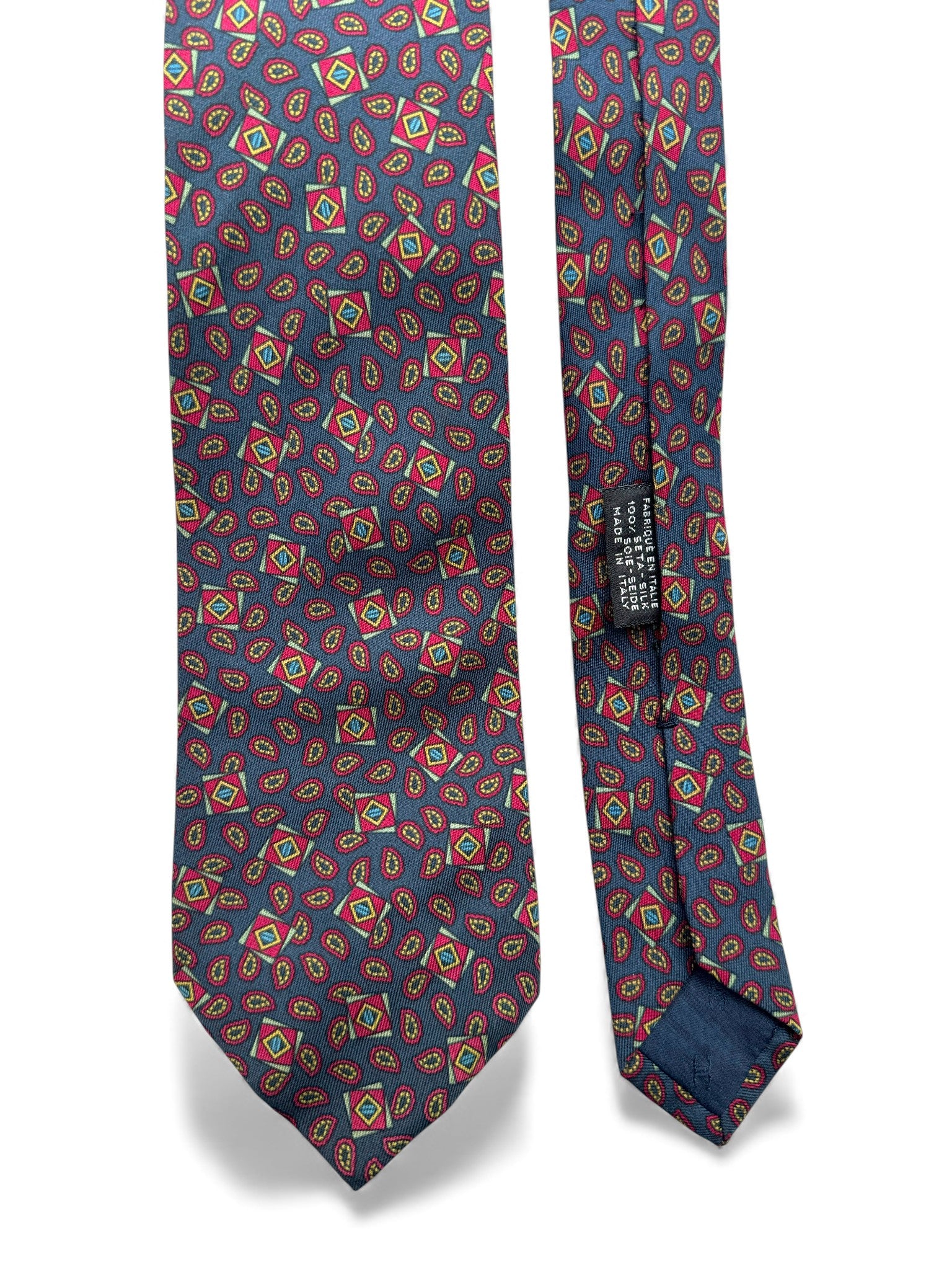 Chanel Krawatte Paisley Seide Made In Italy Blau Rot