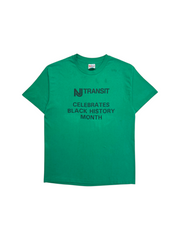 90s Hanes Shirt "NJ Transit Celebrates Black History Month" Made In USA Single Stitch Grün