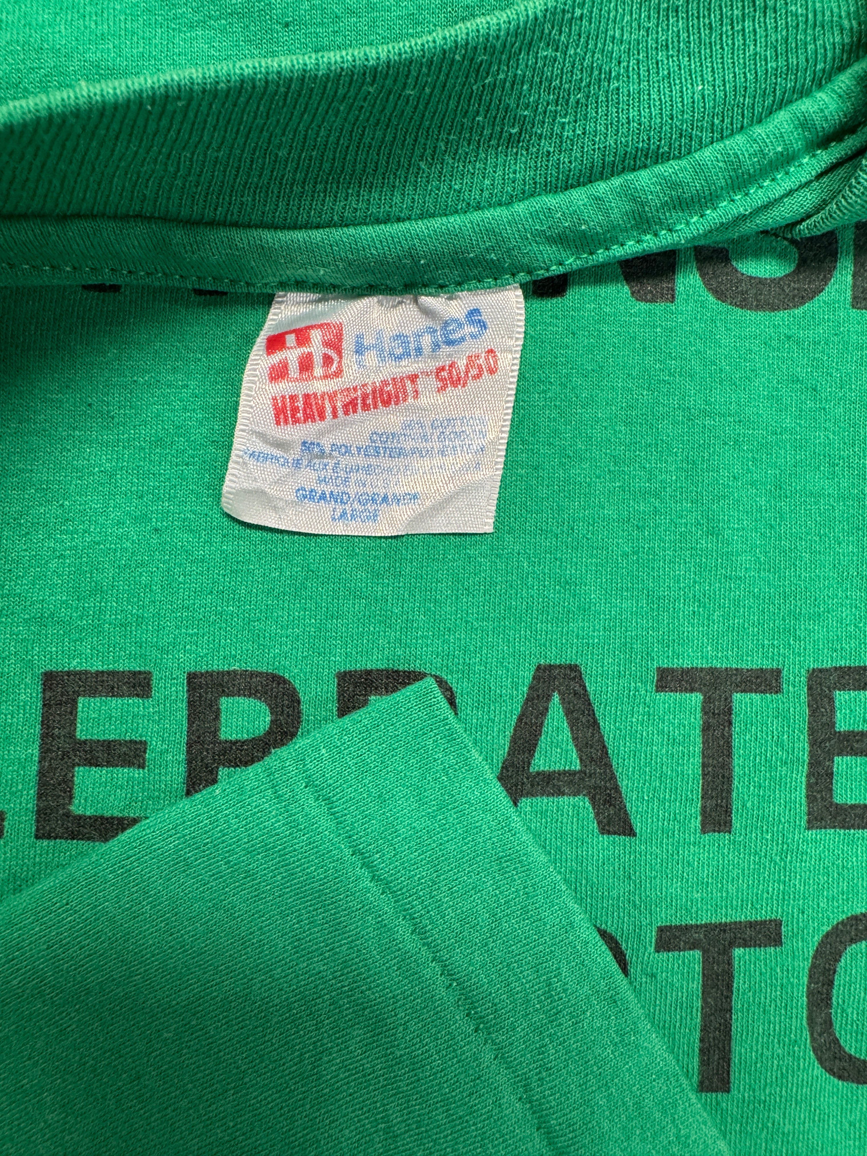 90s Hanes Shirt "NJ Transit Celebrates Black History Month" Made In USA Single Stitch Grün