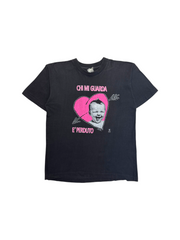 90s Shirt Baby Print „CHI MI GUARDA E’ PERDUTO“ Single Stitch Schwarz