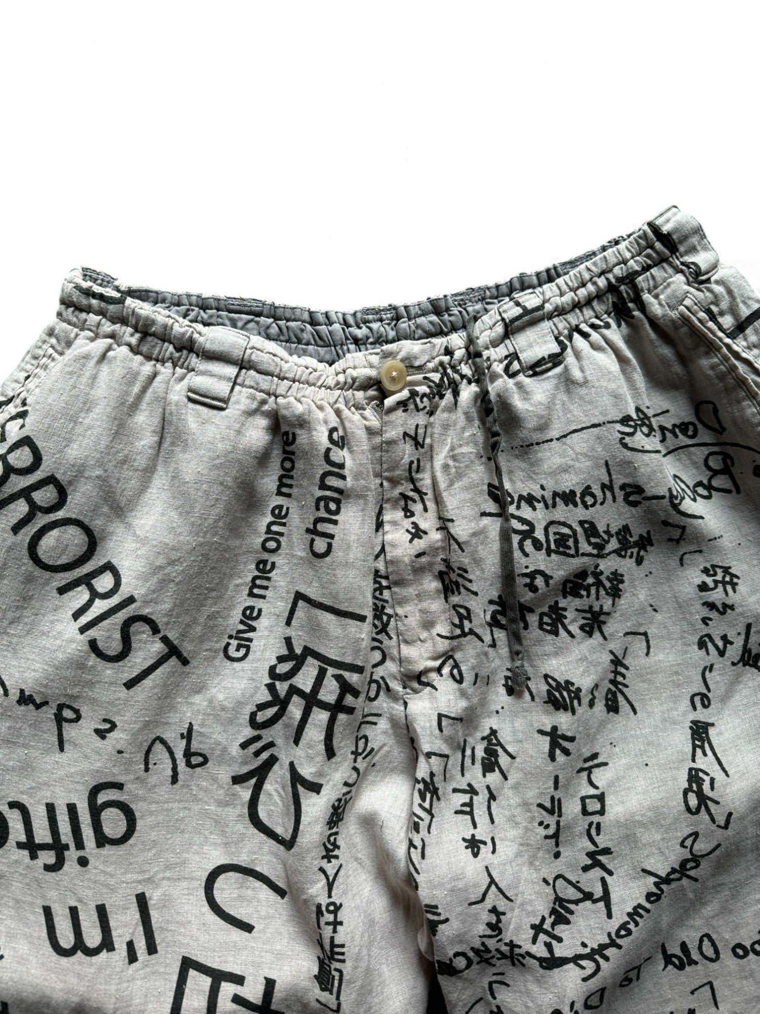 Yohji Yamamoto Shorts Pour Homme Leinen Made In Japan Creme/Beige (3) M