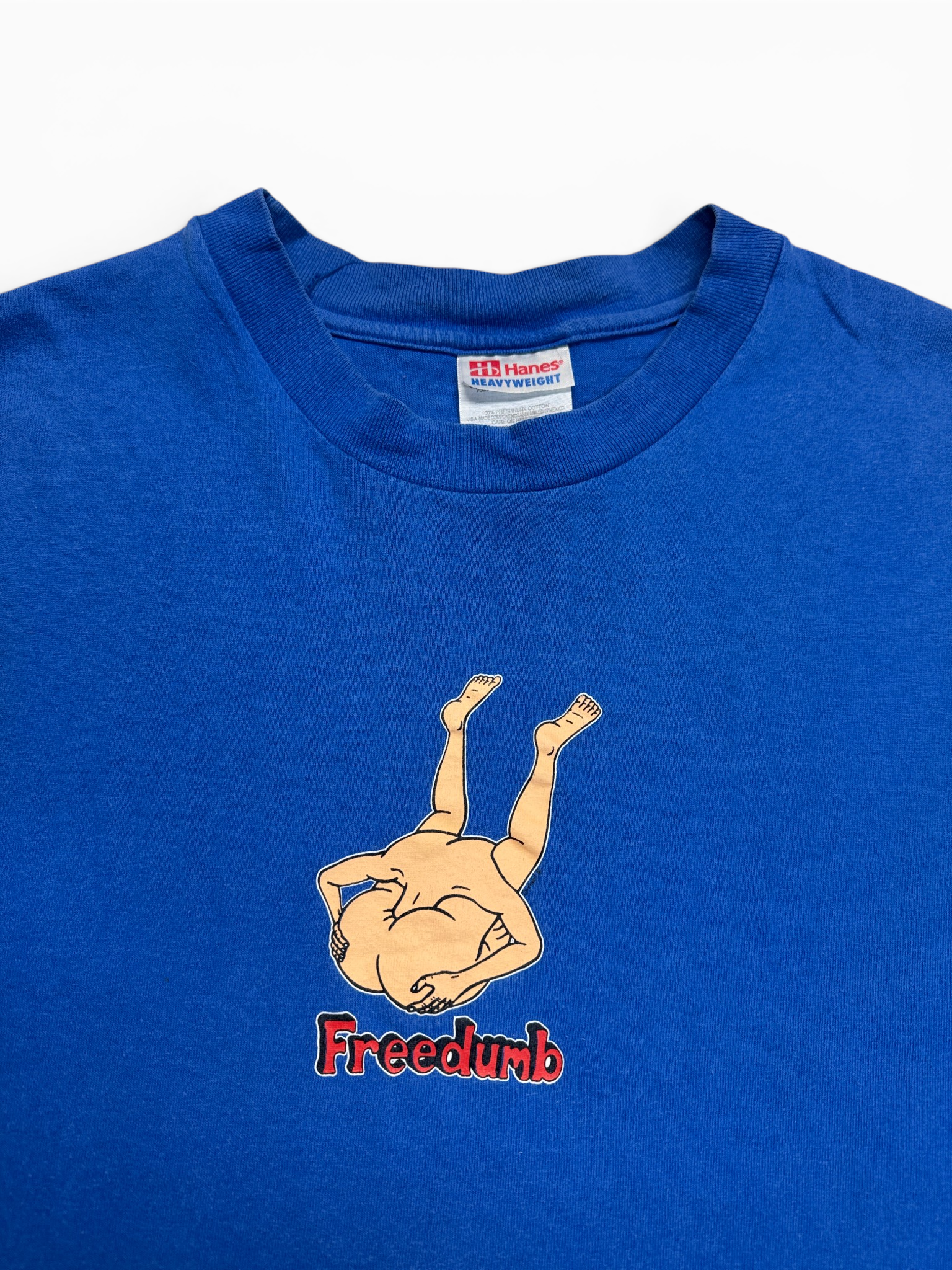 90s Hanes Shirt Asshead "Freedumb" Blau