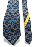 Valentino Krawatte Floral Paisley Pattern Seide Made In Italy Blau