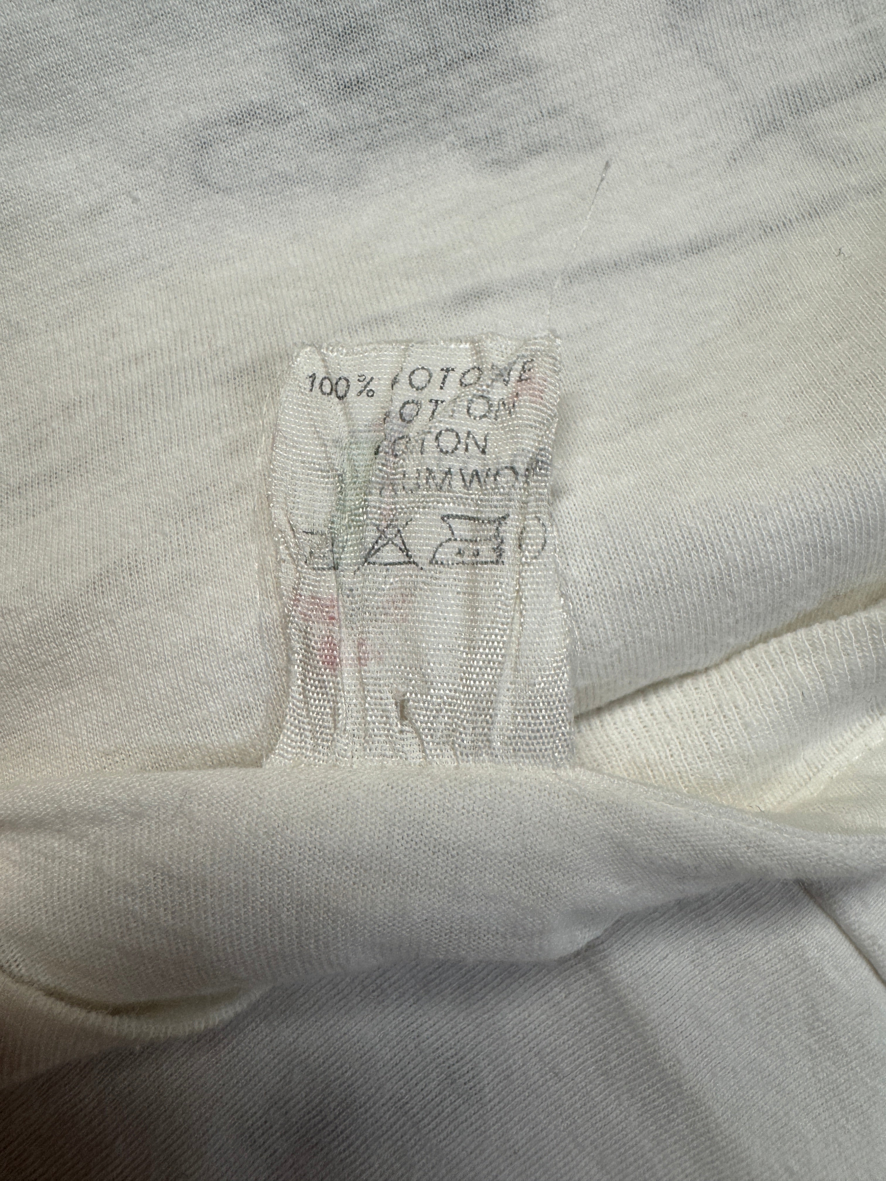 90s Comic Print Shirt Italian Cane Wordplay Single Stitch Weiß