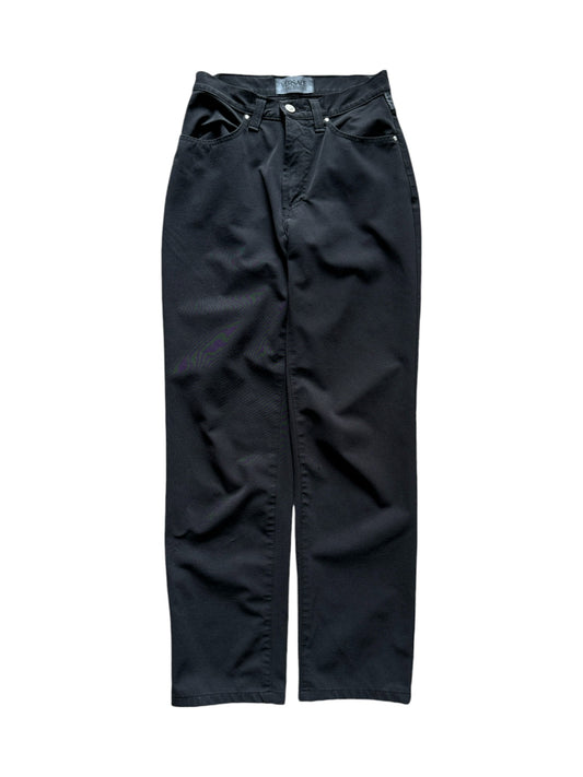 Vintage Versace Jeans Couture Stoffhose Damen Made In Italy Schwarz XS-S