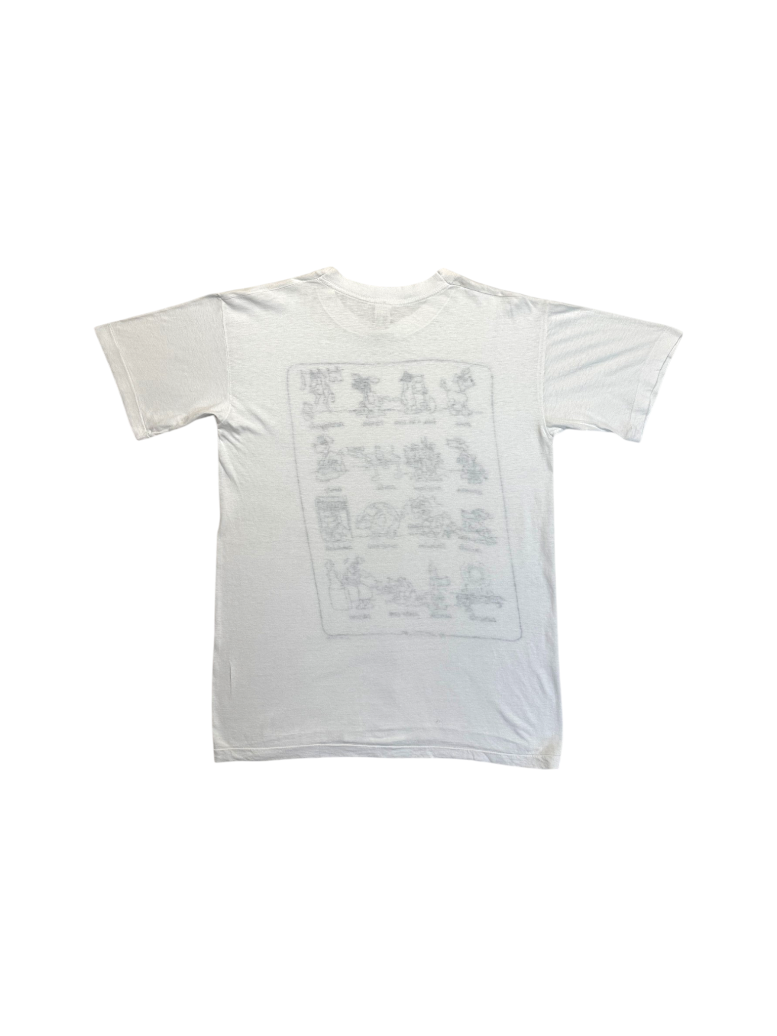 90s Comic Print Shirt Italian Cane Wordplay Single Stitch Weiß