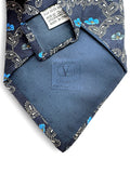 Valentino Krawatte Floral Paisley Pattern Seide Made In Italy Blau