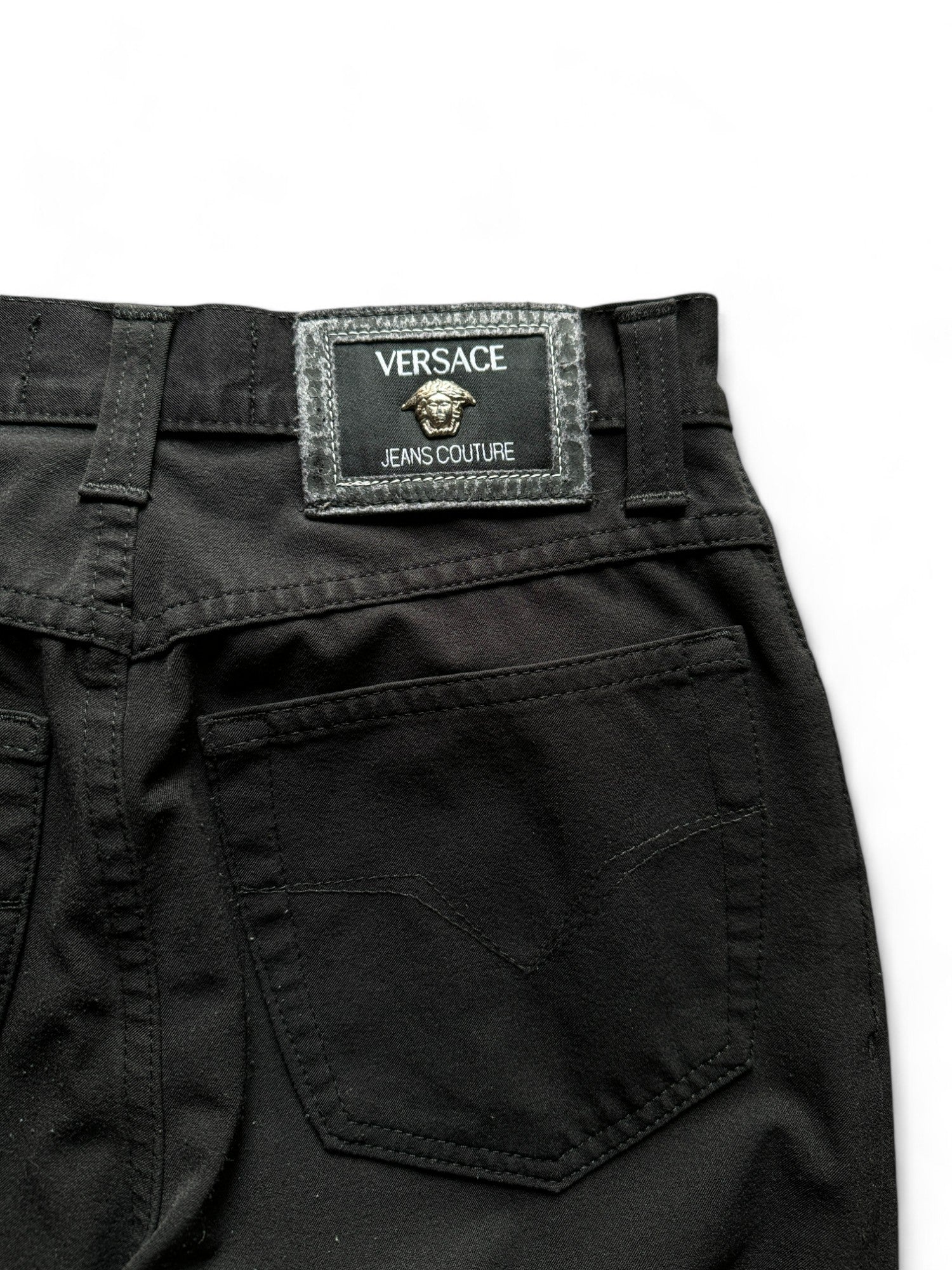 Vintage Versace Jeans Couture Stoffhose Damen Made In Italy Schwarz XS-S