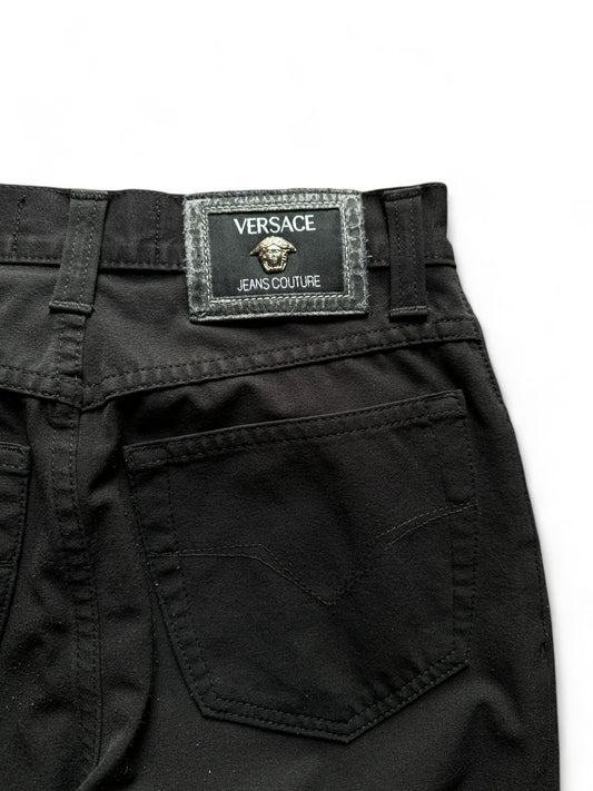 Vintage Versace Jeans Couture Stoffhose Damen Made In Italy Schwarz XS-S
