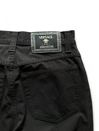 Vintage Versace Jeans Couture Stoffhose Damen Made In Italy Schwarz XS-S