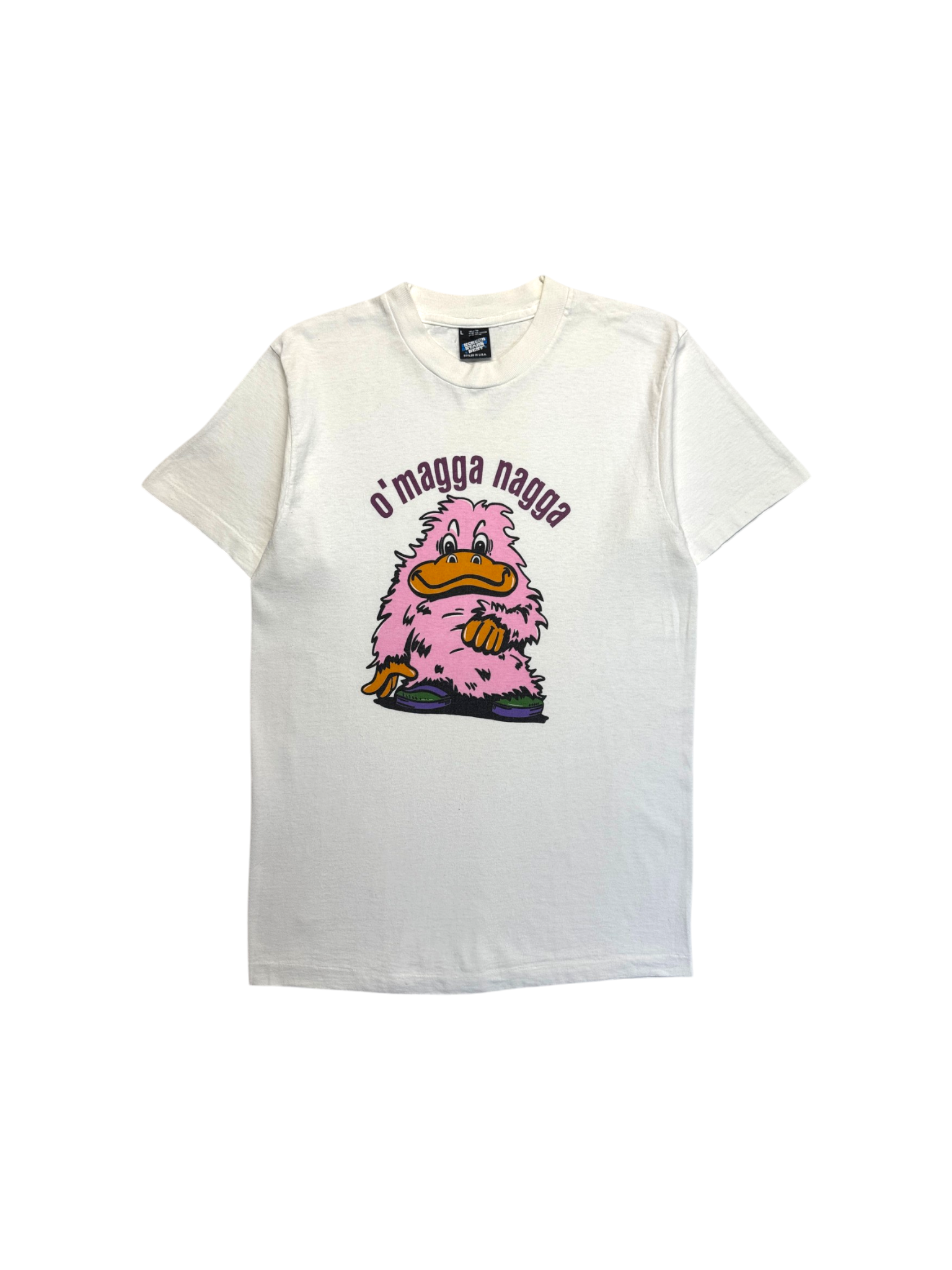 90s Screen Stars Shirt "O' magga nagga" Single Stitch Made In Ireland Weiß
