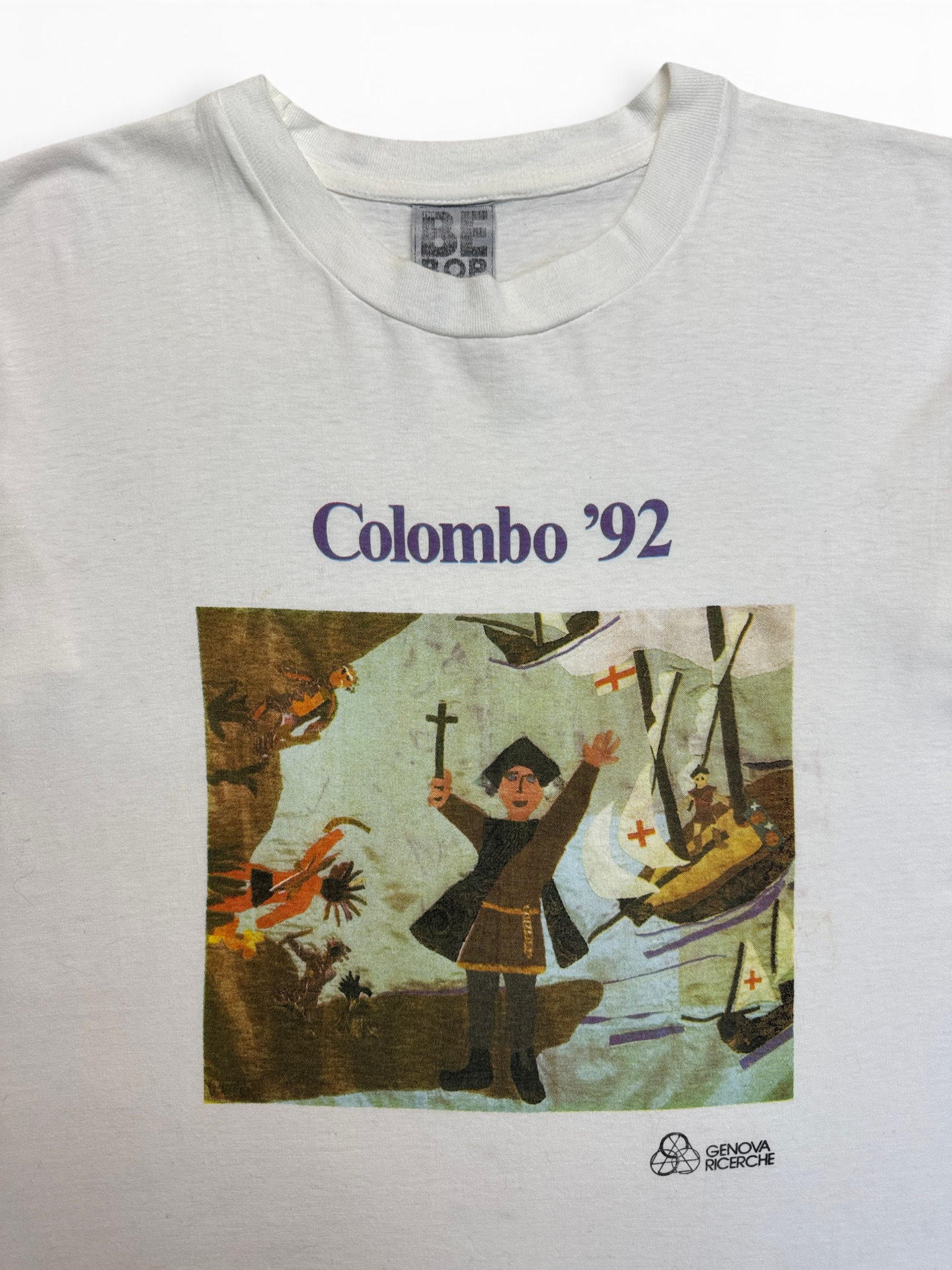1992 History Shirt Colombo Genova Expo Single Stitch Weiß