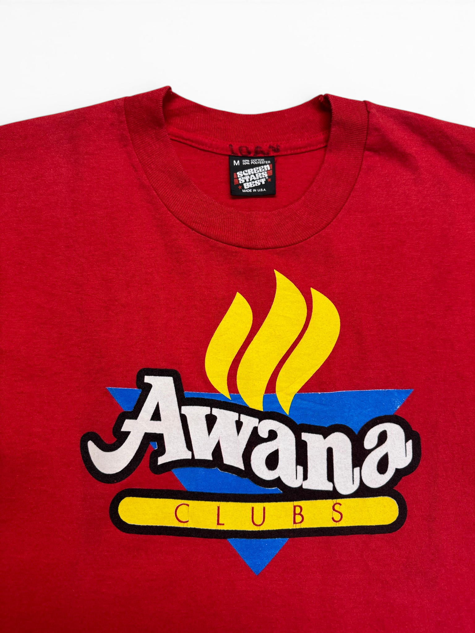 90s Screen Stars Shirt Awana Club Single Stitch Made In USA Rot