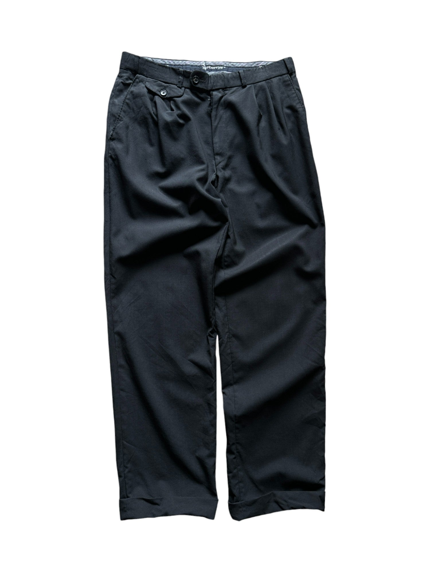 Vintage Burberrys Anzughose Schurwolle Schwarz 48
