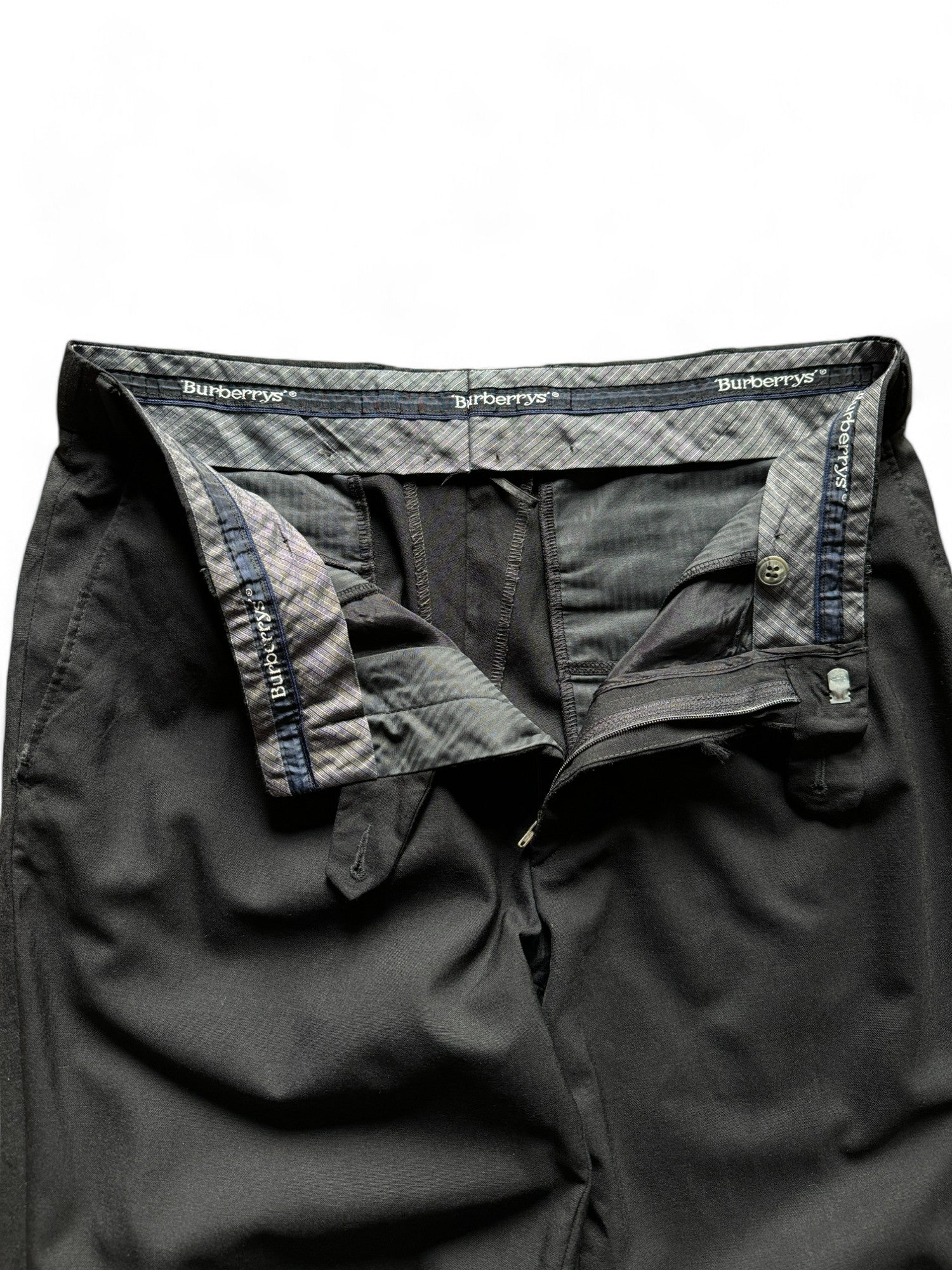 Vintage Burberrys Anzughose Schurwolle Schwarz 48