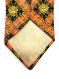 90s Gianni Versace Krawatte Medusa Made In Spain Seide Peach Gold