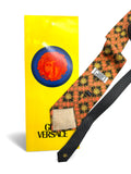 90s Gianni Versace Krawatte Medusa Made In Spain Seide Peach Gold