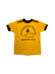 1987 DDR Ringer Shirt „Erzgebirgsexpedition 1927-1987 Dresden-Aue“ Gelb