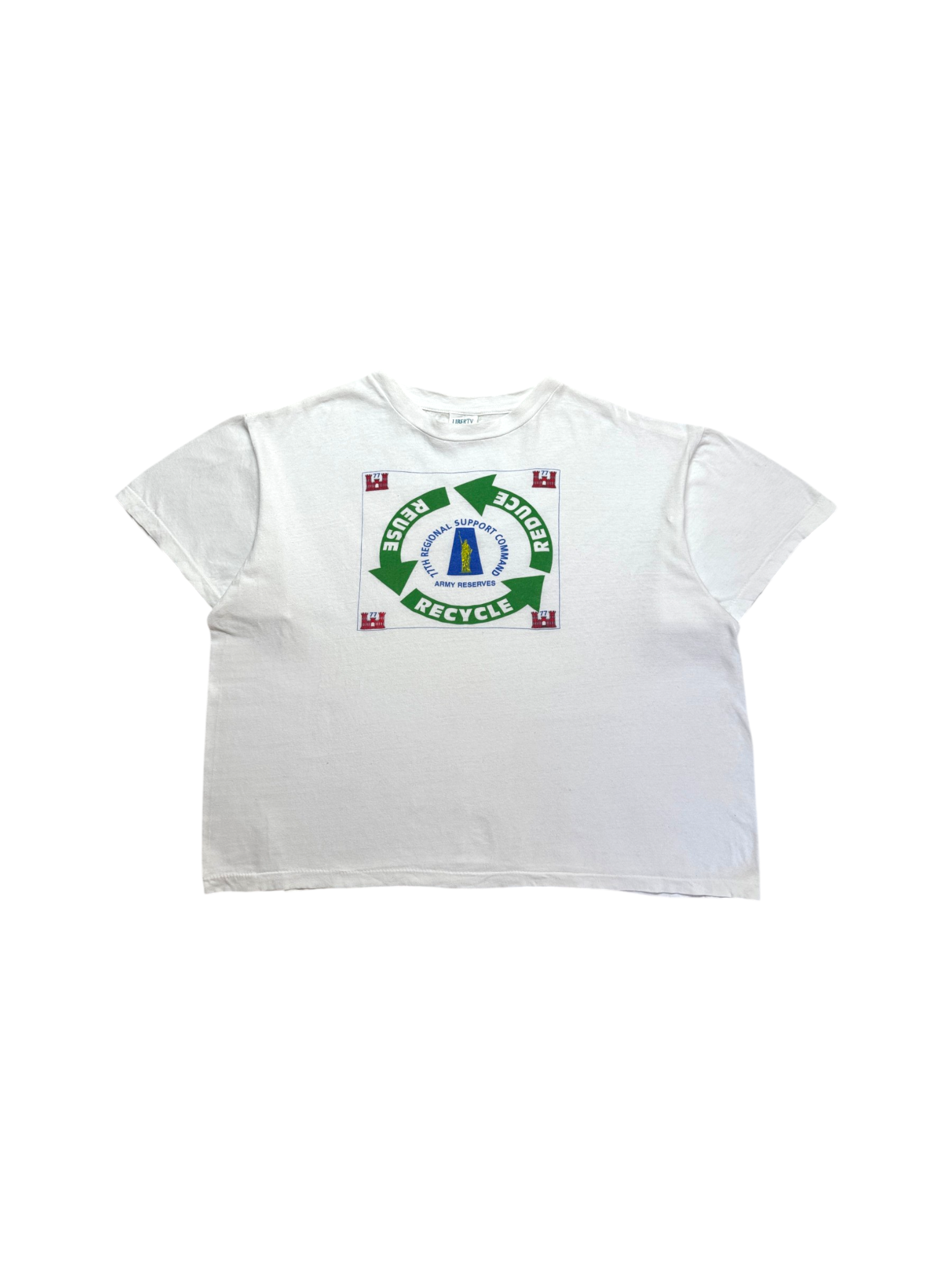 90s Shirt "Reduce, Reuse, Recycle" Single Stitch Weiß