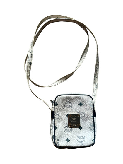 Vintage MCM Crossbody Bag Basic Monogramm Weiß Schwarz