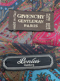 80s Givenchy Krawatte By Lenius Hamburg Ornamental Kashmir Paisley Seide Made In Italy Bunt