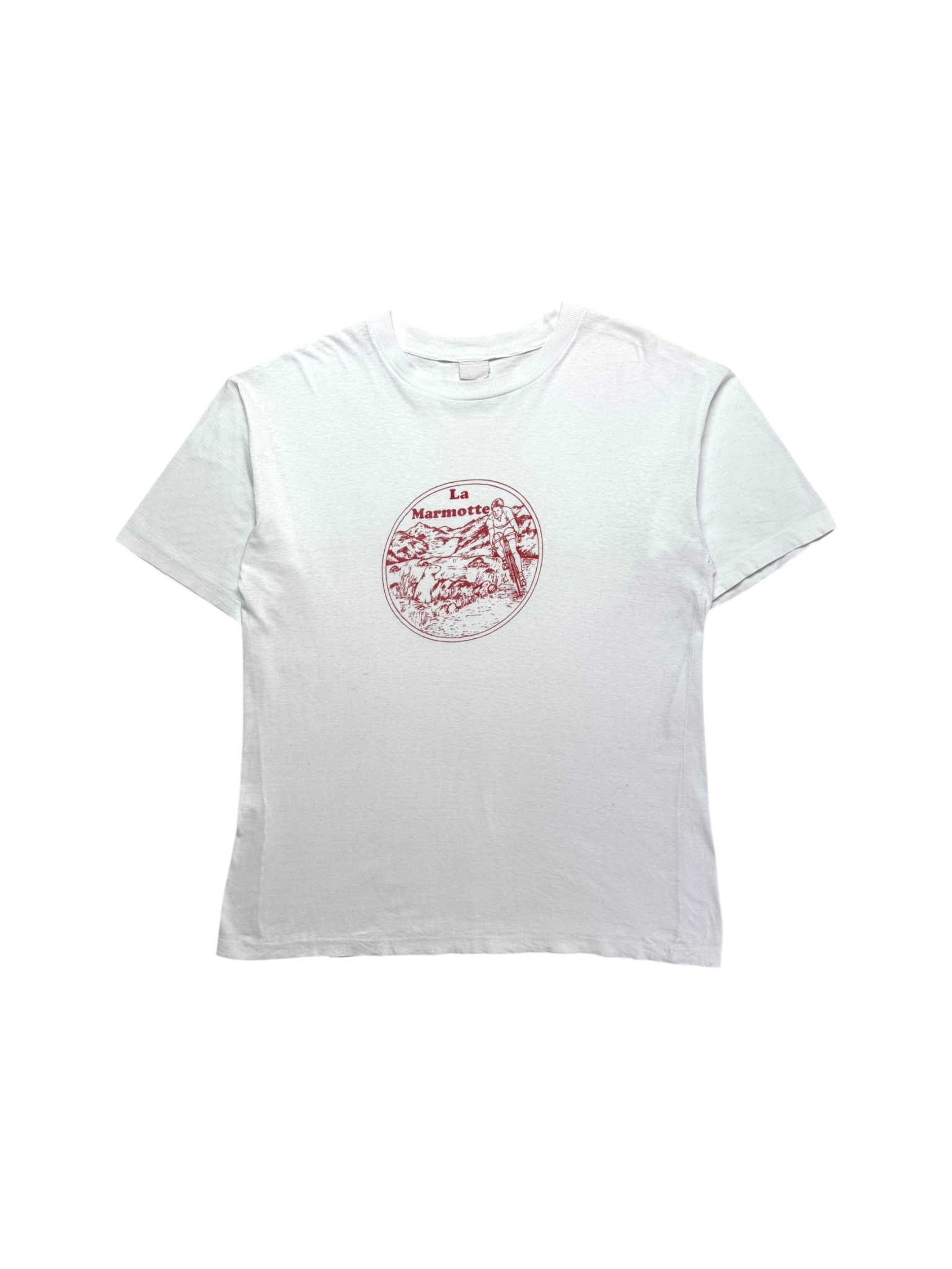 80s Shirt La Marmotte Cycling Single Stitch Weiß