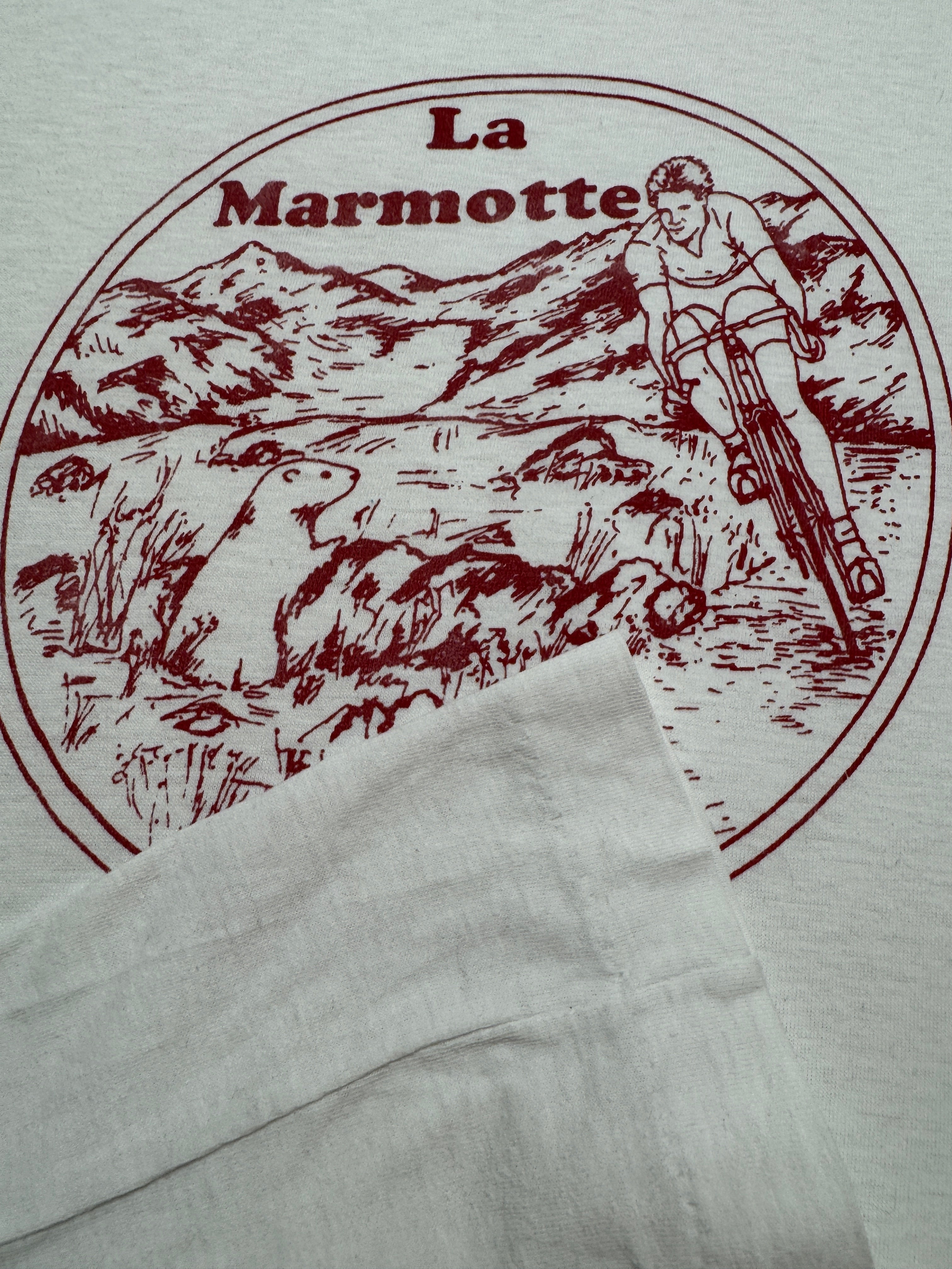 80s Shirt La Marmotte Cycling Single Stitch Weiß