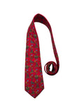 90s Salvatore Ferragamo Krawatte Novelty-Scene Print Made In Italy Seide Rot