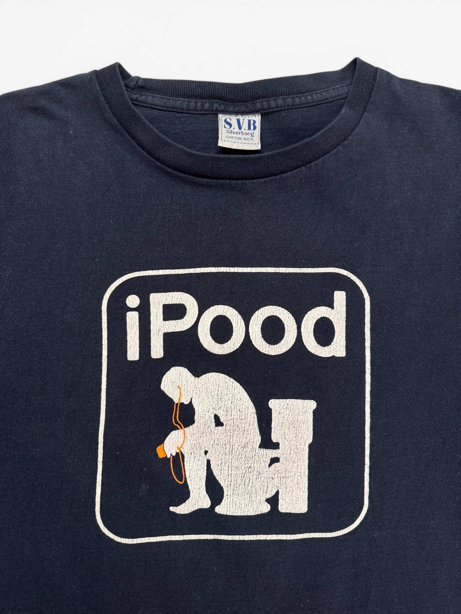 00s Fun Shirt "iPood" Apple Parodie Schwarz
