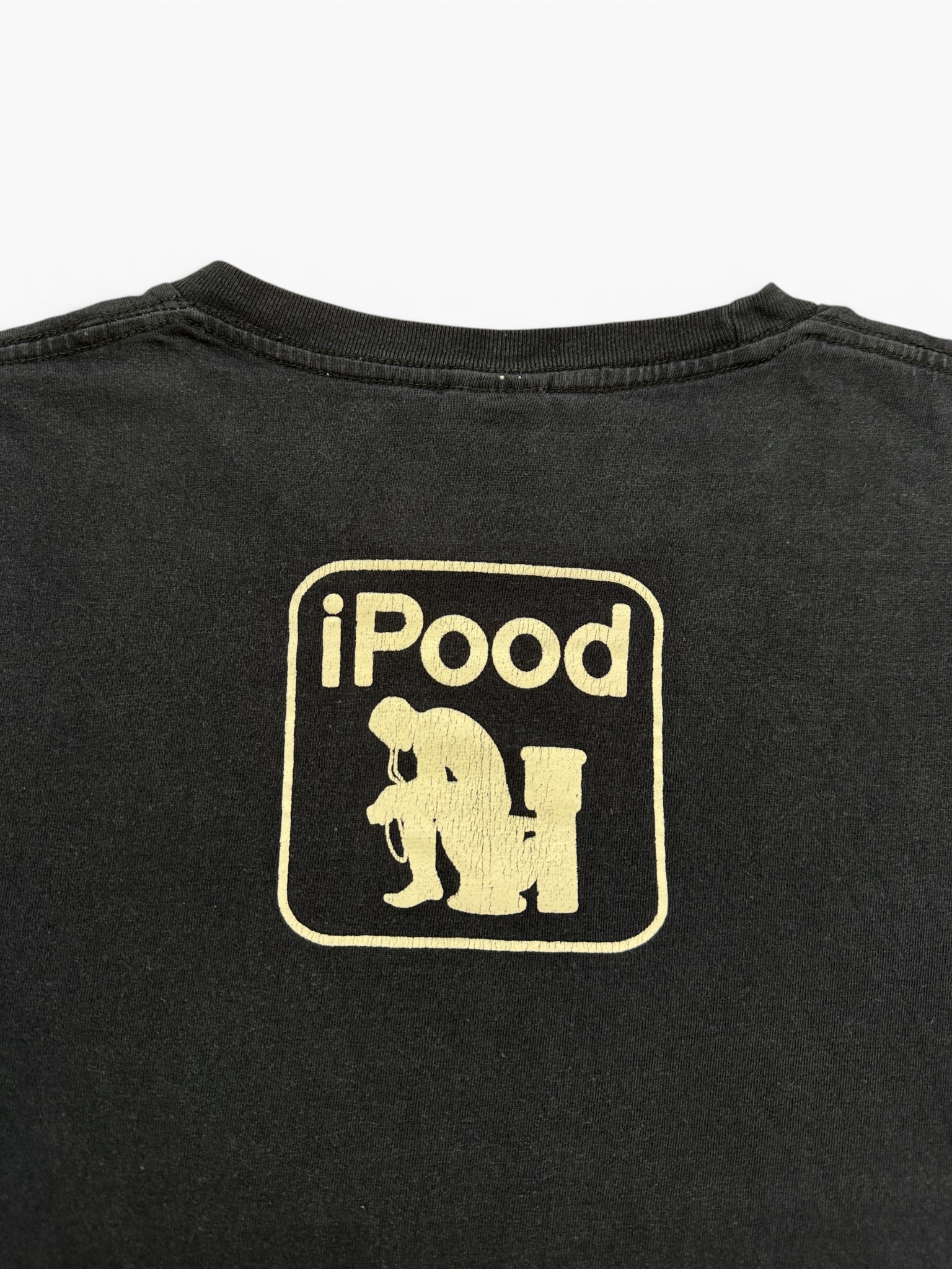 00s Fun Shirt "iPood" Apple Parodie Schwarz